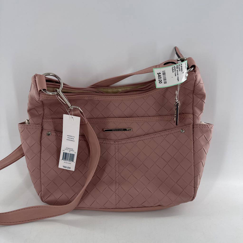 R69 woven vegan leather crossbody