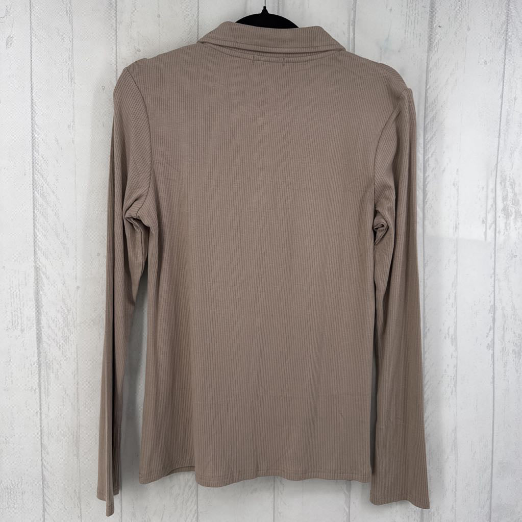 XL ribbed quarter zip l/s top
