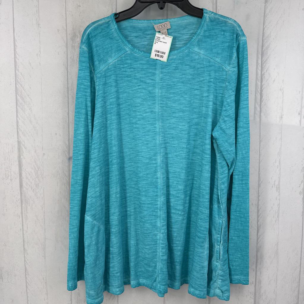 M marled round neck l/s top