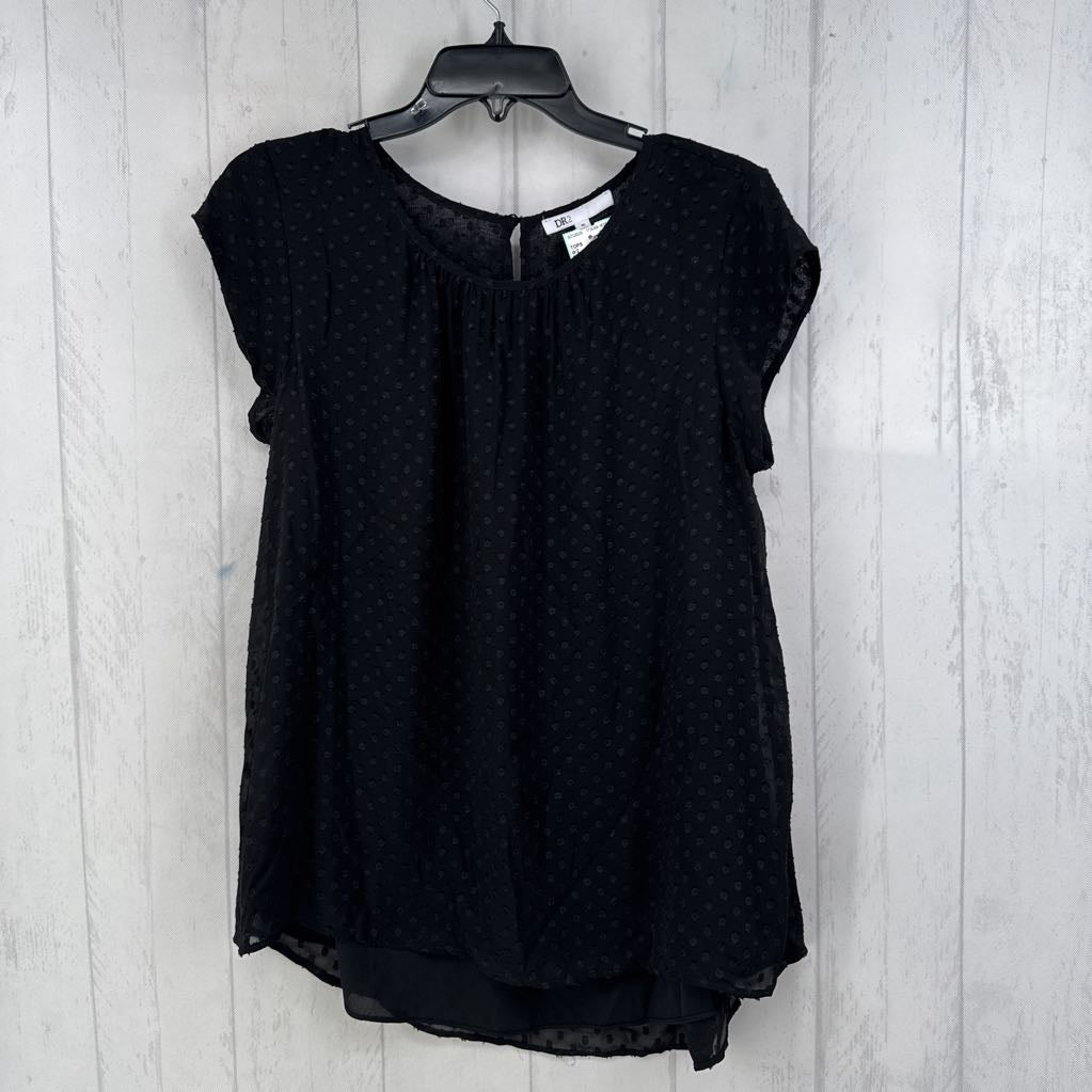 M textured cap slv top