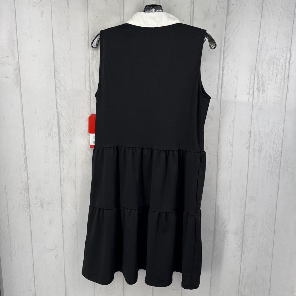M split neck slvls tiered dress