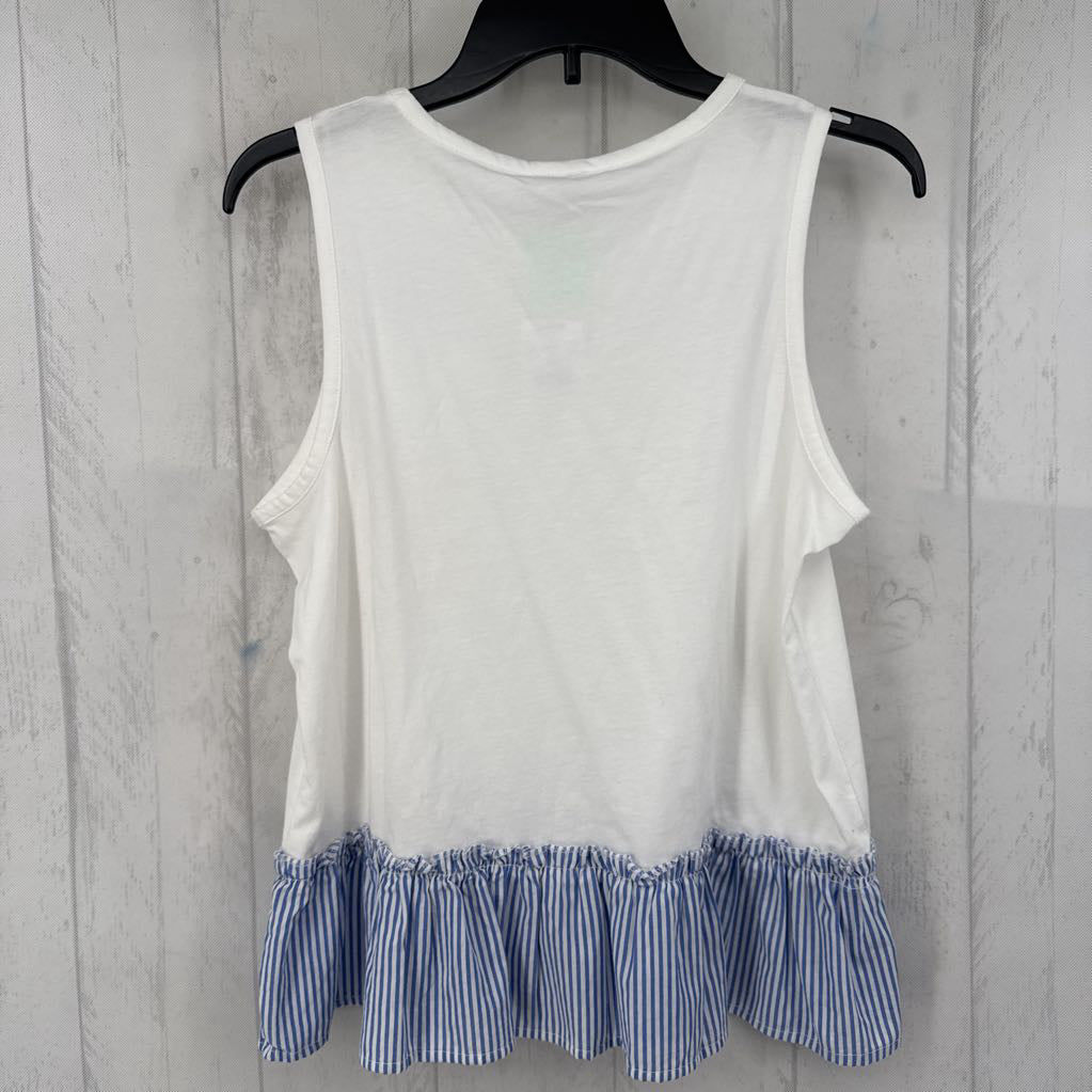 R30 S striped ruffle hem tank