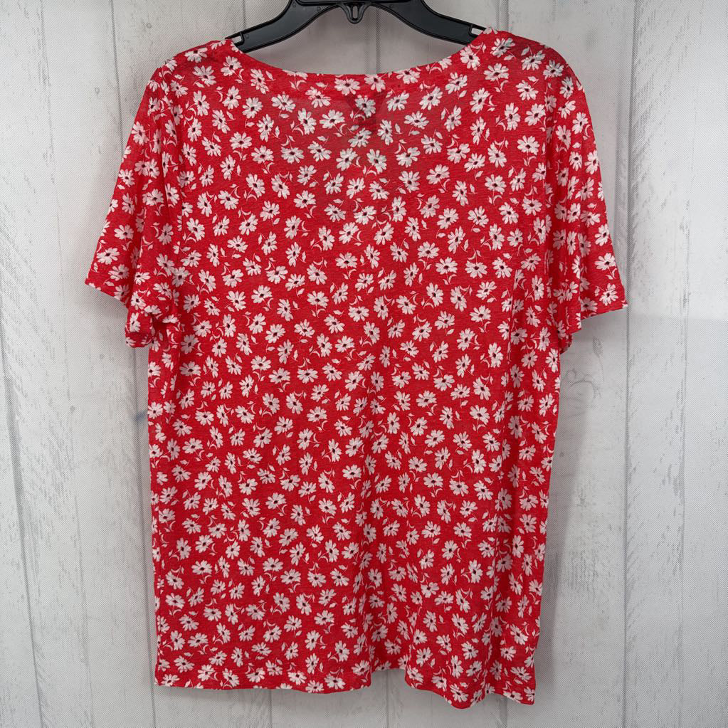 R40 M flo print v-neck s/s tee