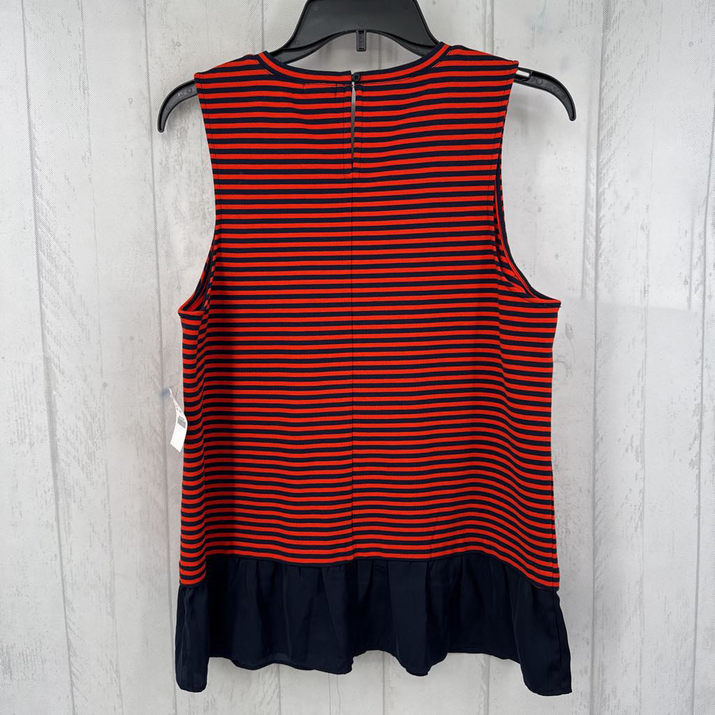 M striped ruffle hem tank