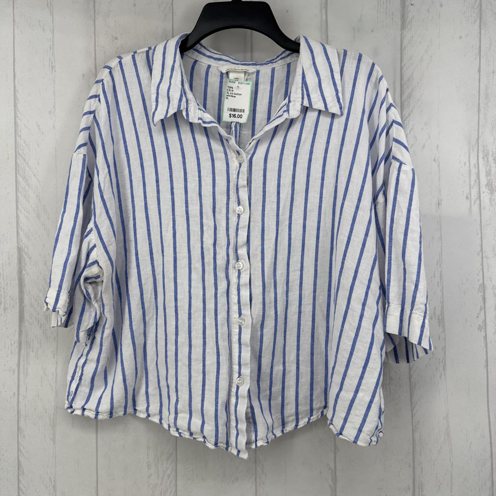 XL s/s button stripe shirt