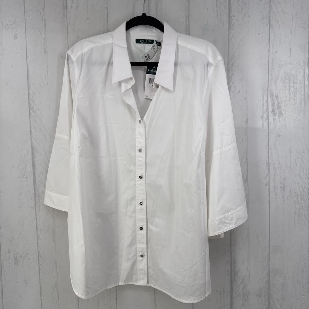 R99 3X button down 3/4 slv top