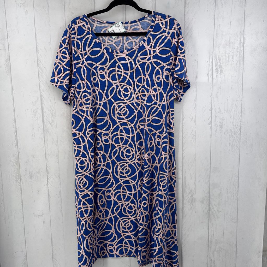 3XL rope print s/s dress