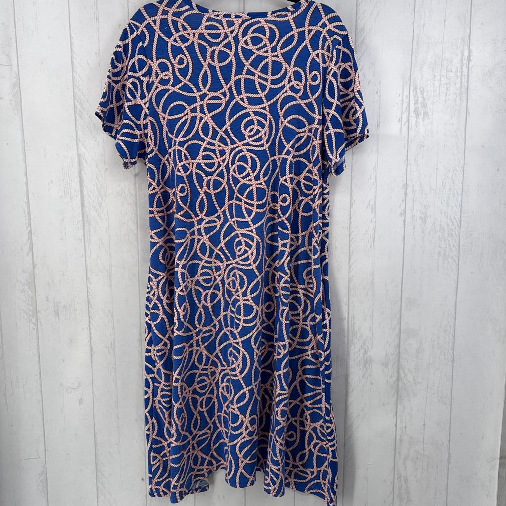 3XL rope print s/s dress