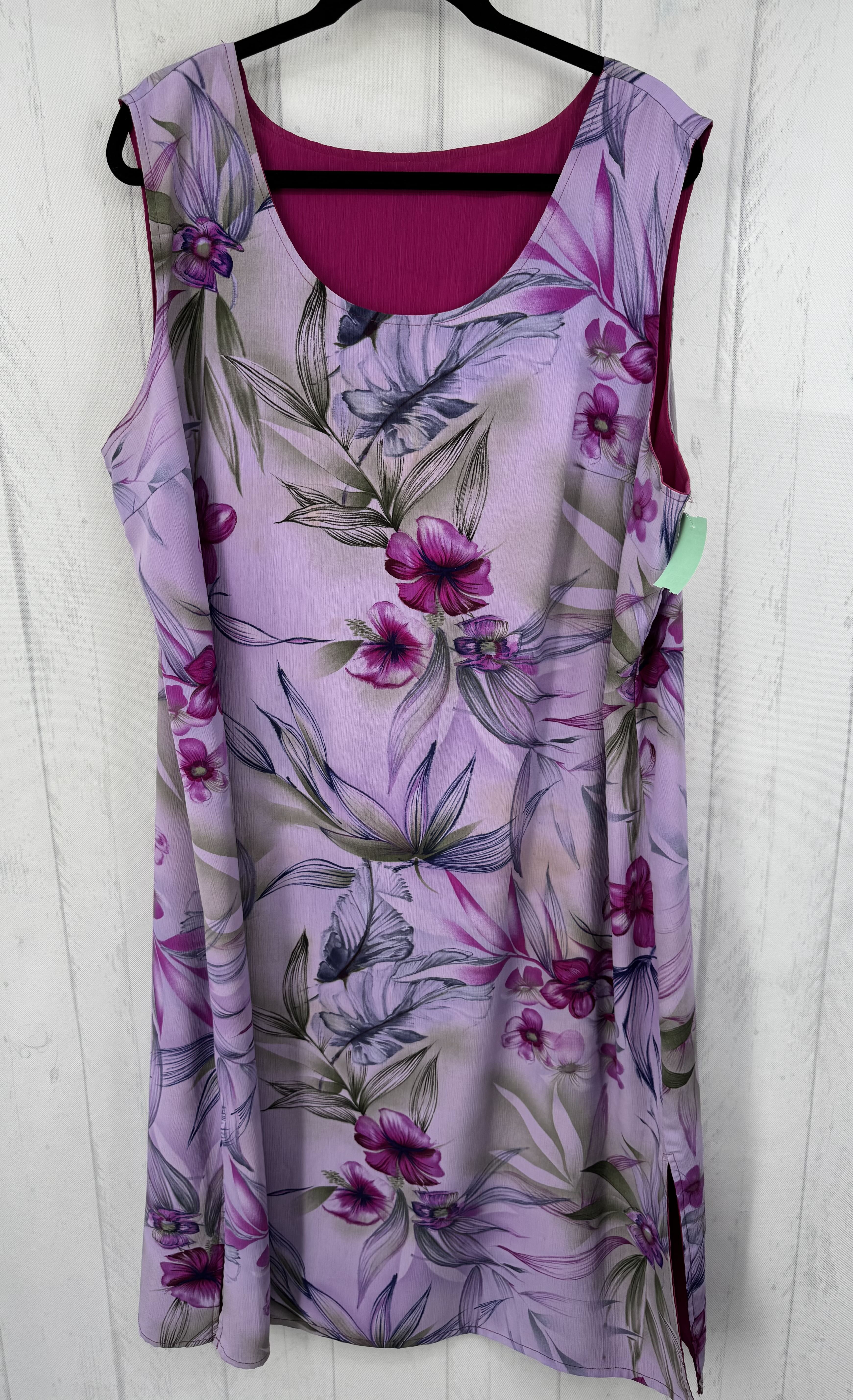 2X/3X flo print slvls reversible dress