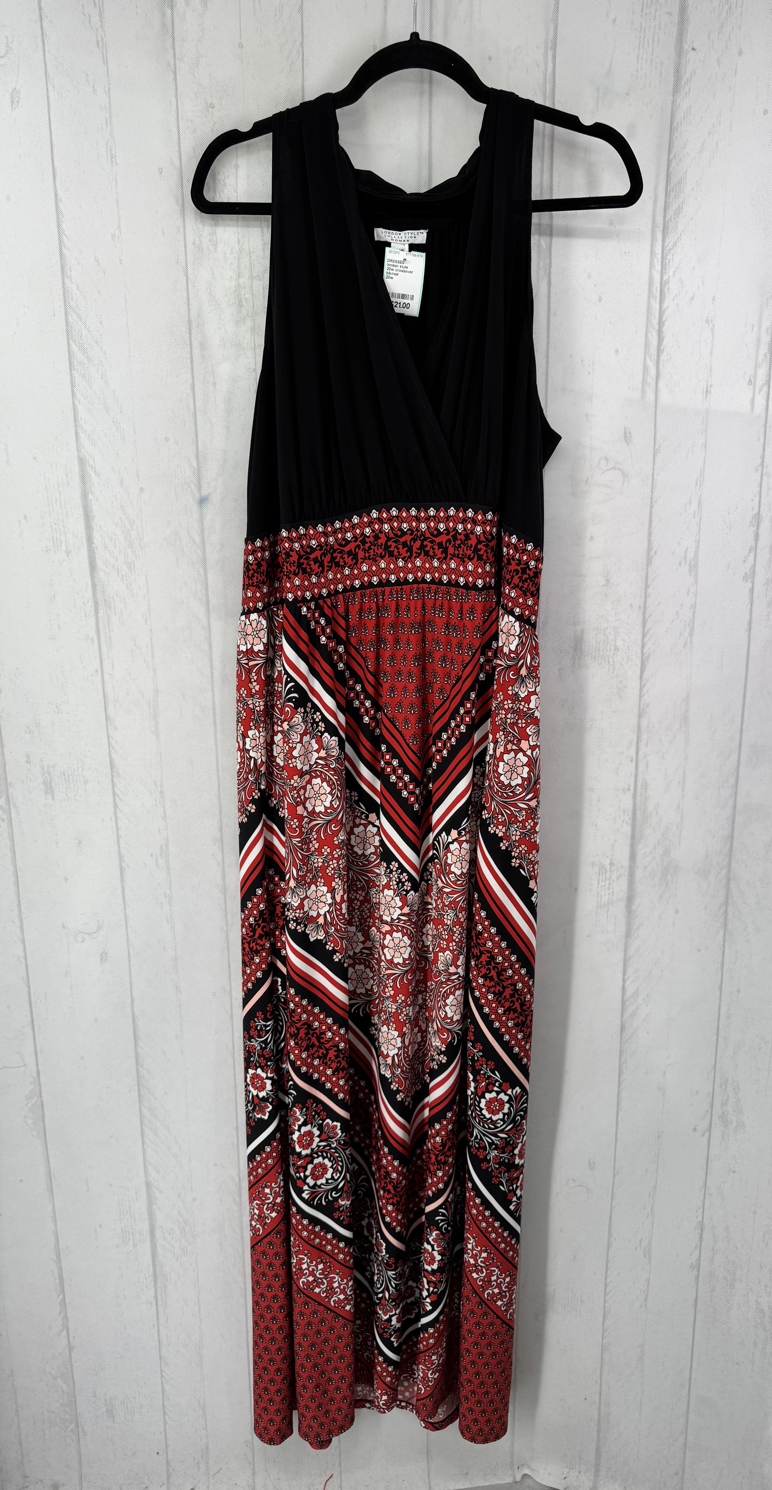 20w crossover printed bottom slvls dress
