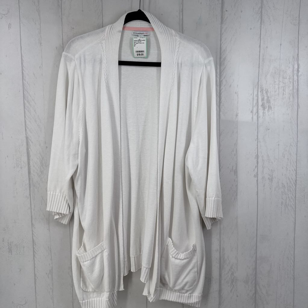 3X open front 3/4 slv cardi