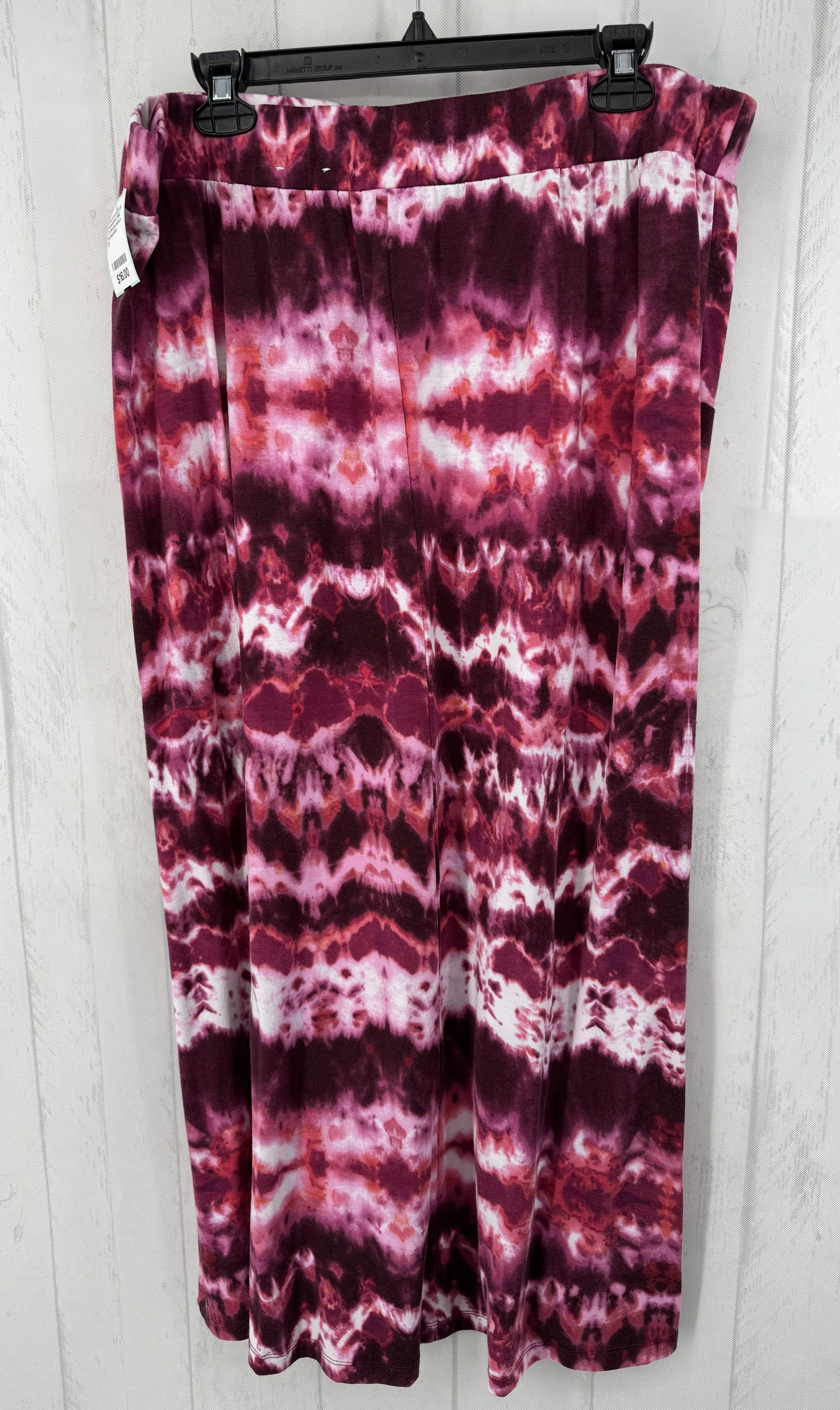 2X tie-dye pull-on skirt