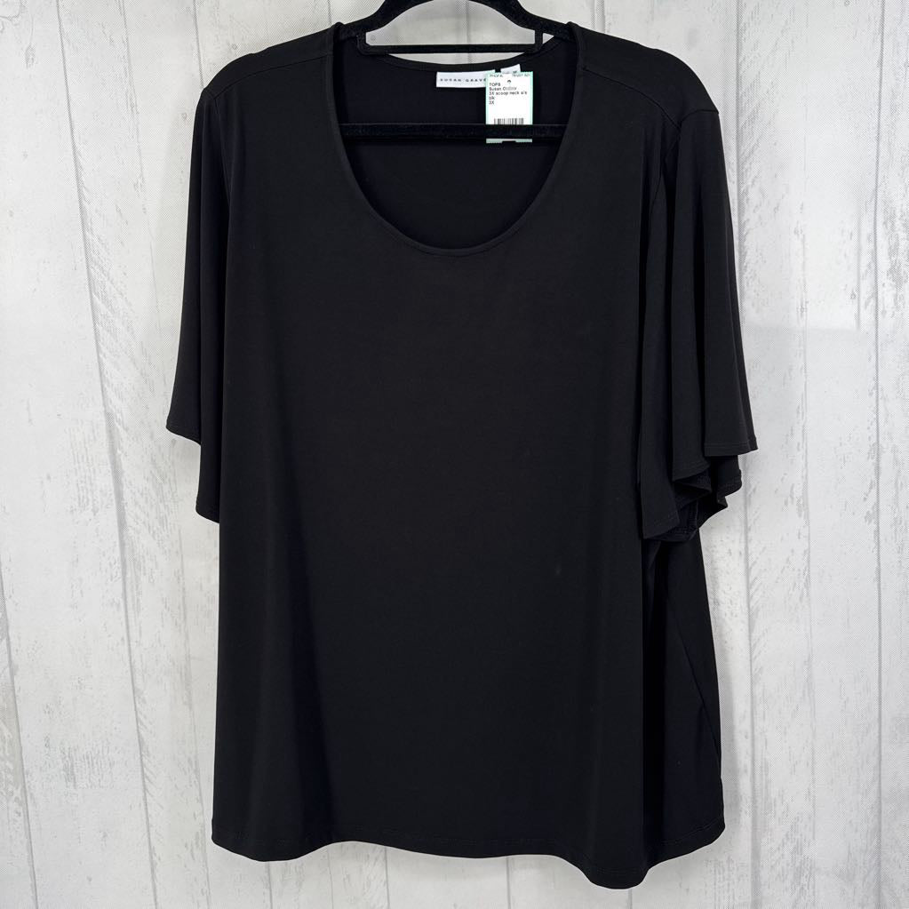 3X scoop neck s/s top