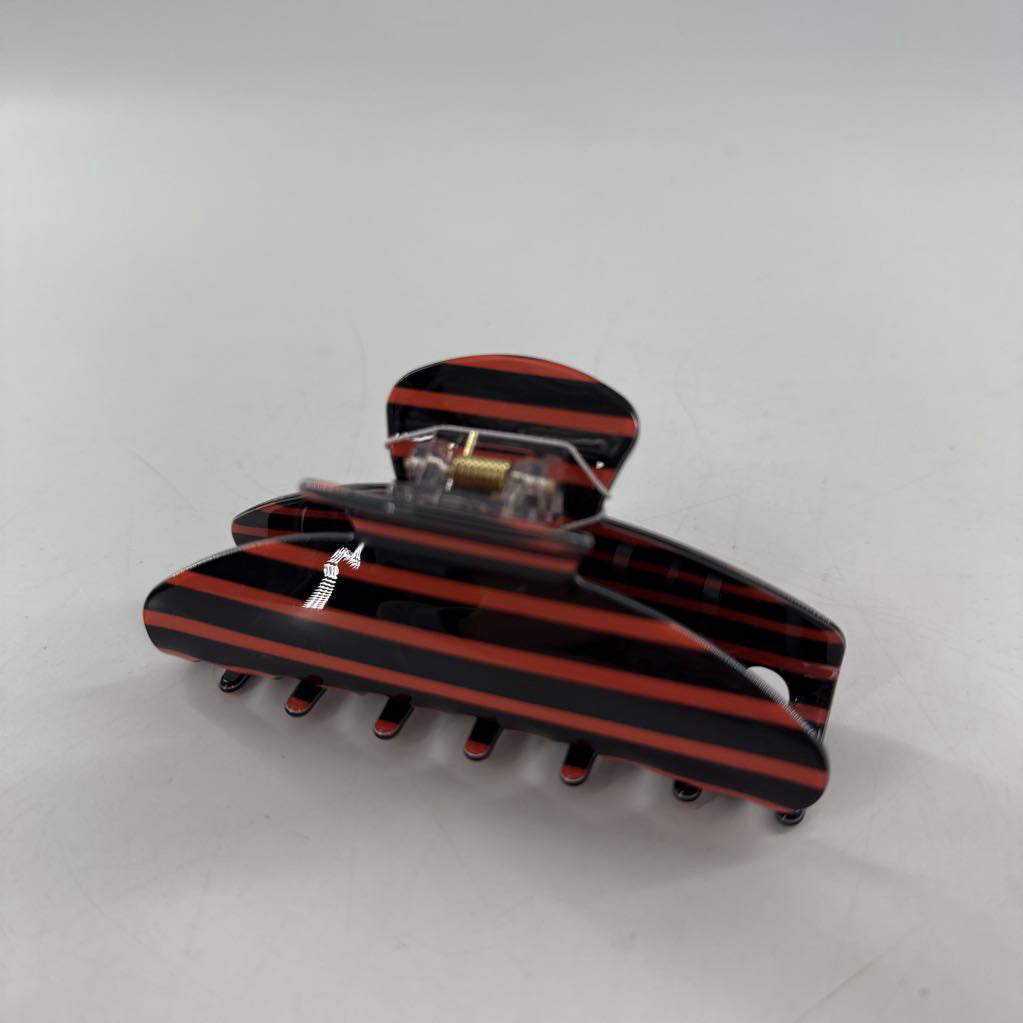 jumbo striped oval claw clip-blk/orange