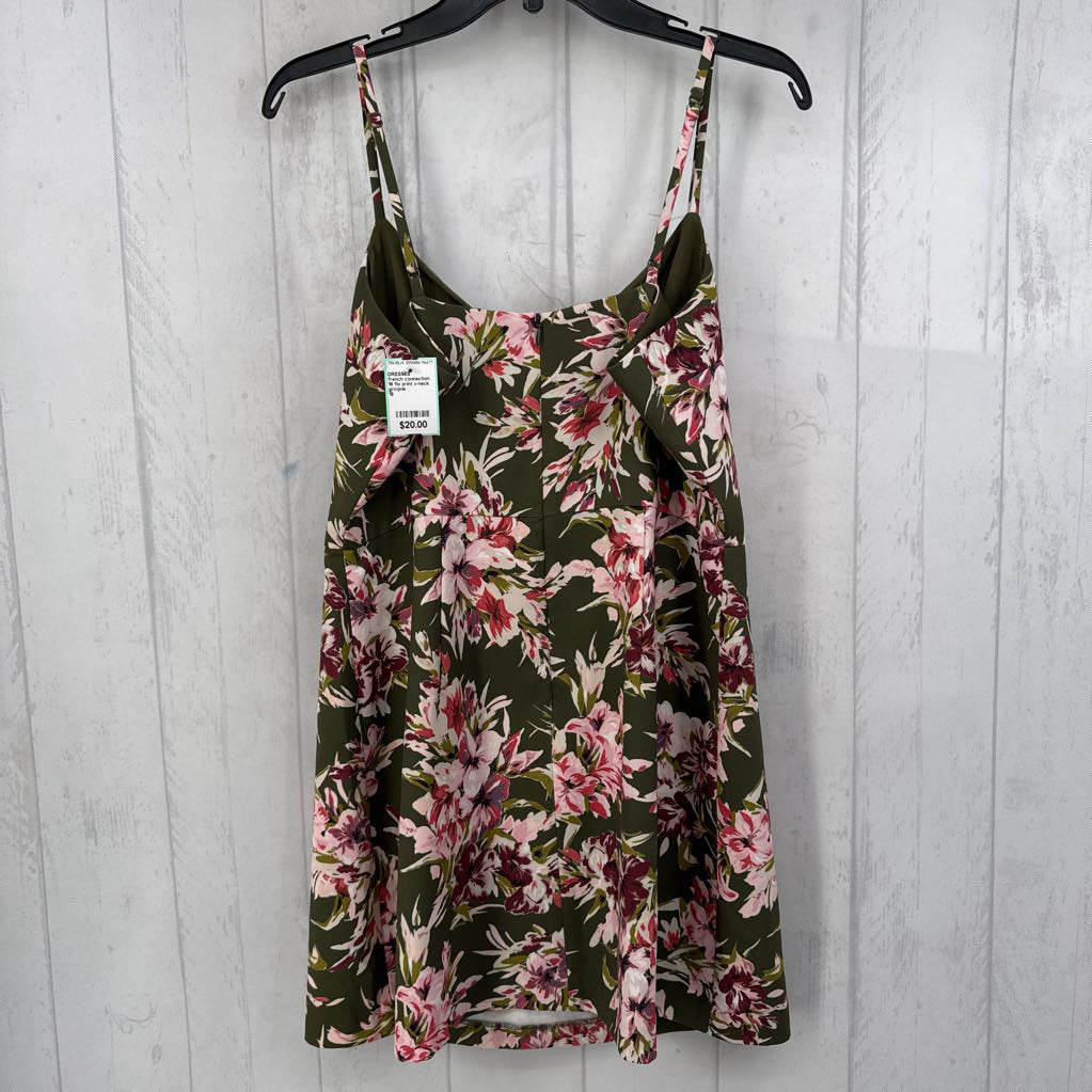 18 flo print v-neck slvls dress