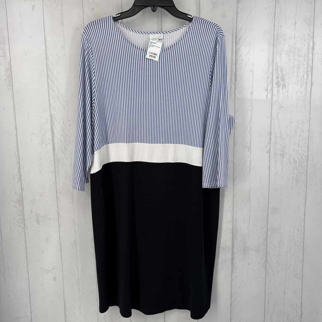 XL striped l/s dress