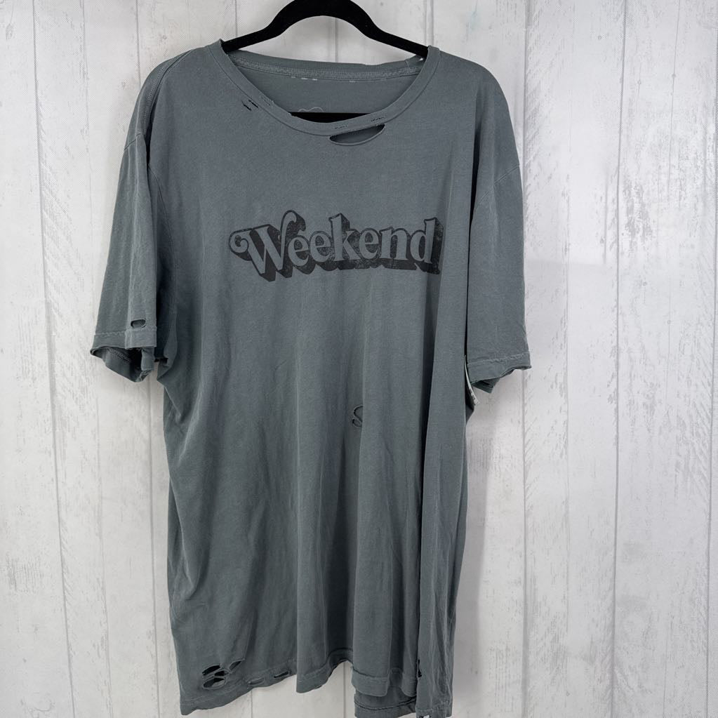 2X distressed s/s tee-weekend