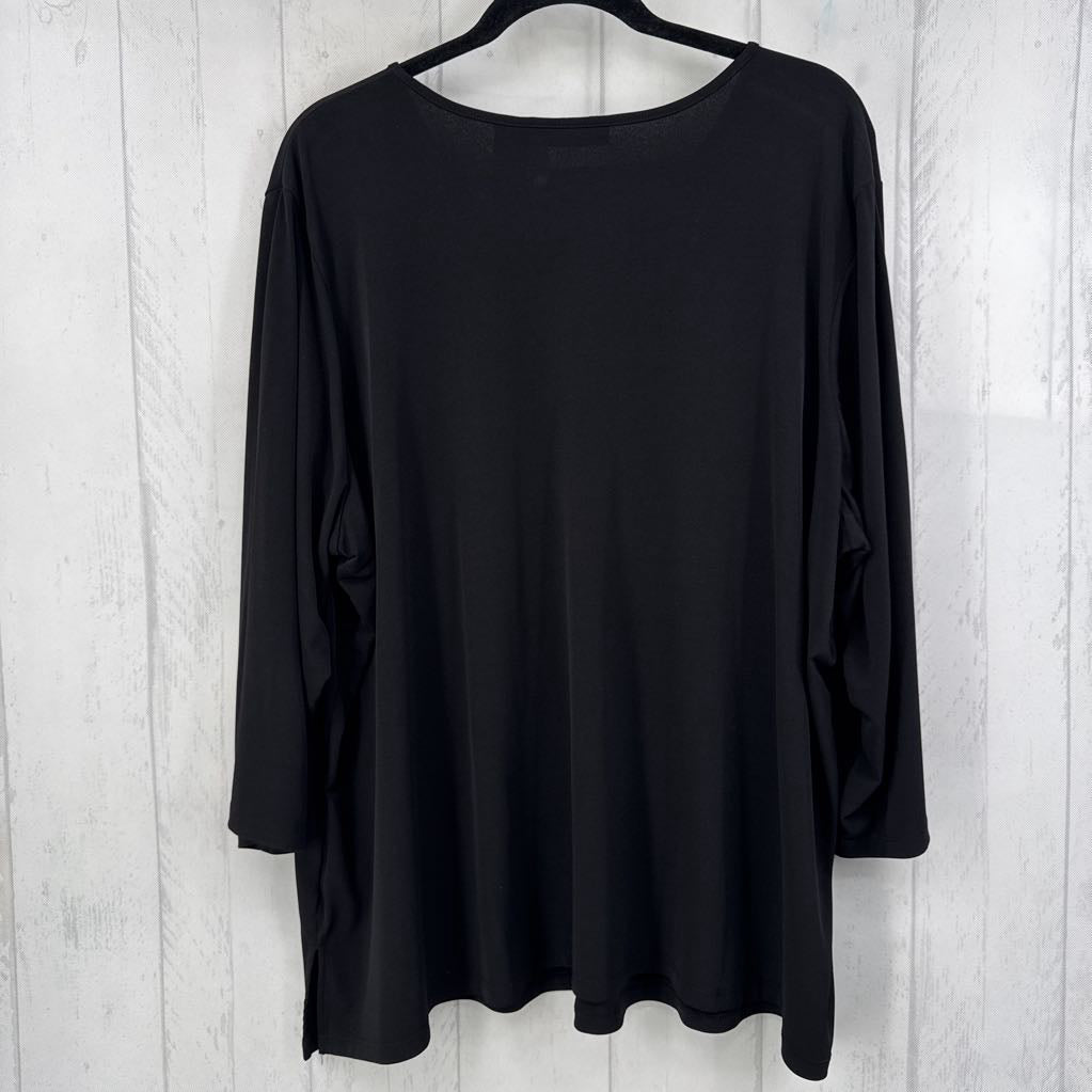 3X v-neck 3/4 slv top