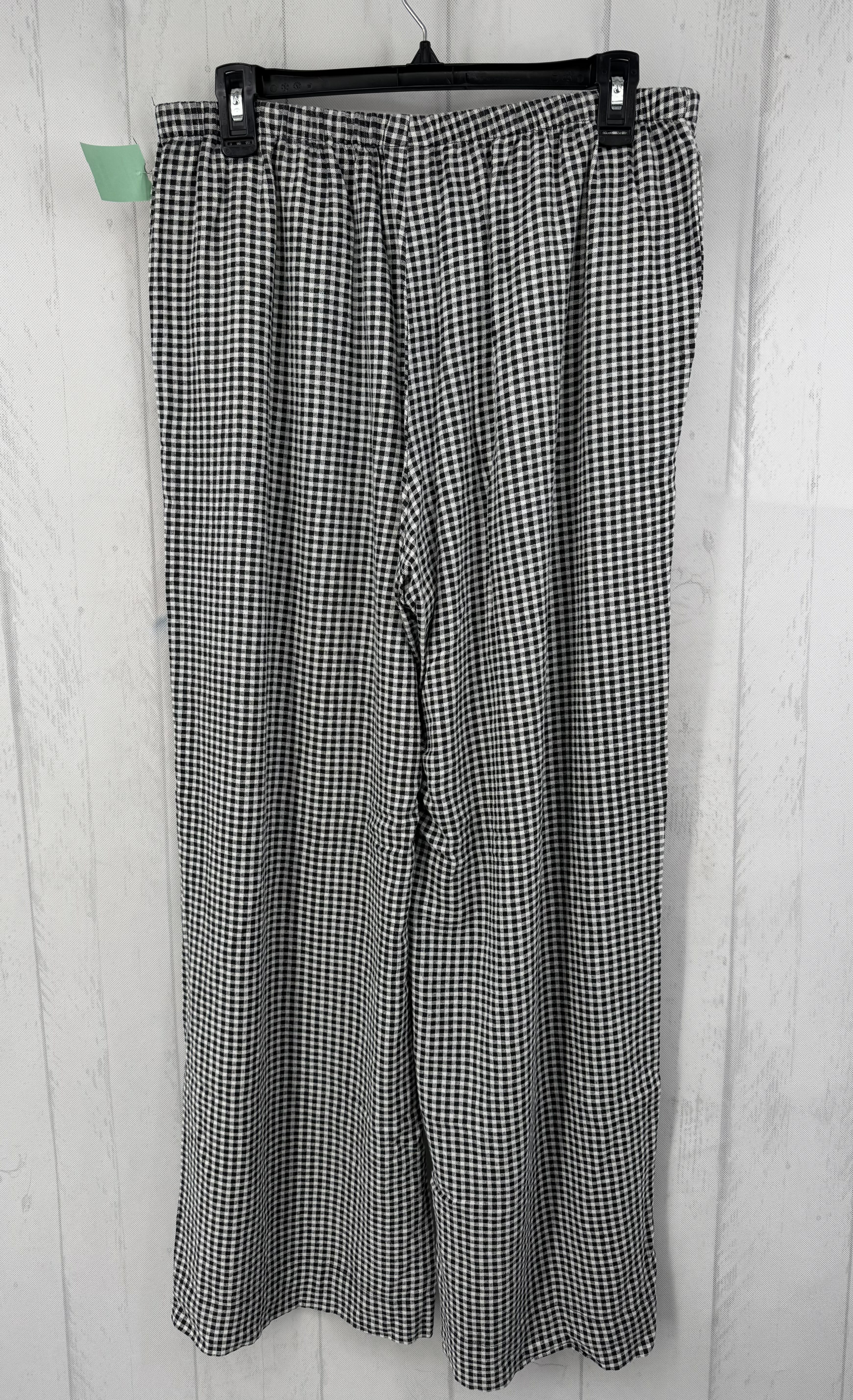M checkered pull-on wide leg pant