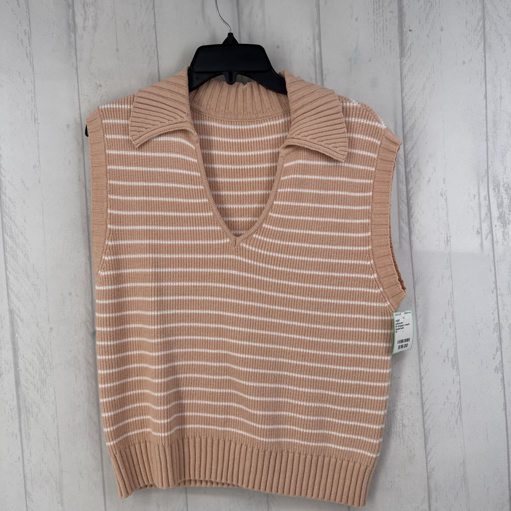 M striped v-neck sweater vest