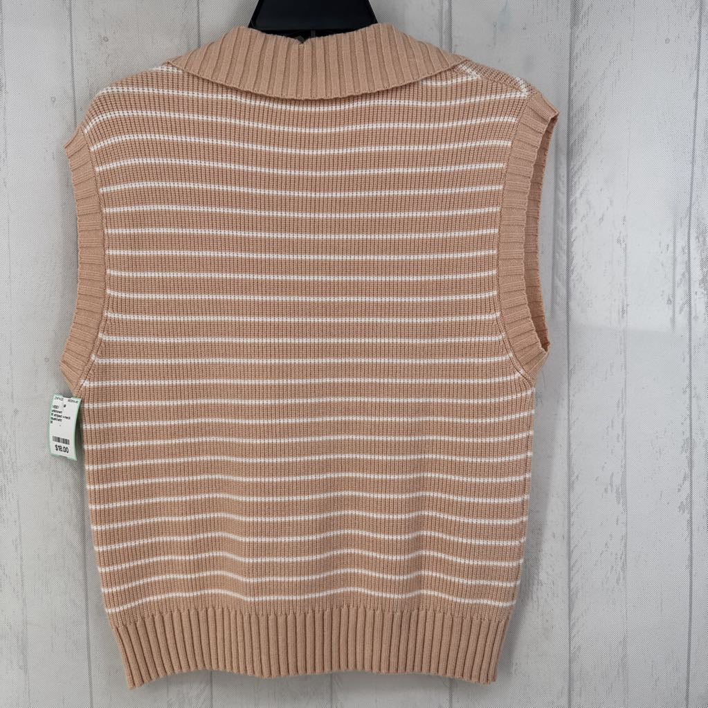 M striped v-neck sweater vest