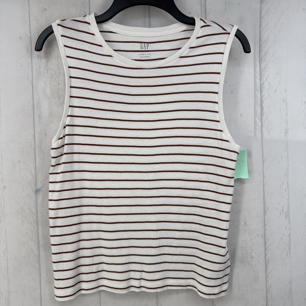 L striped crewneck tank