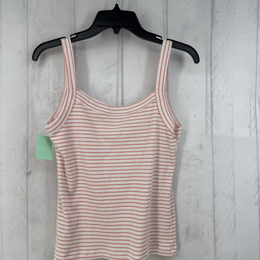 L ribbed striped tank