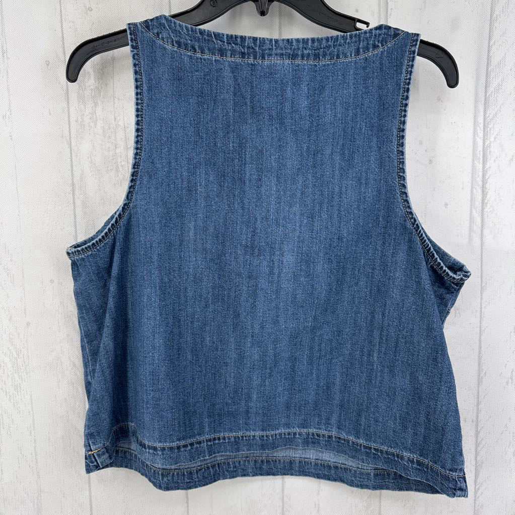 L square neck denim tank