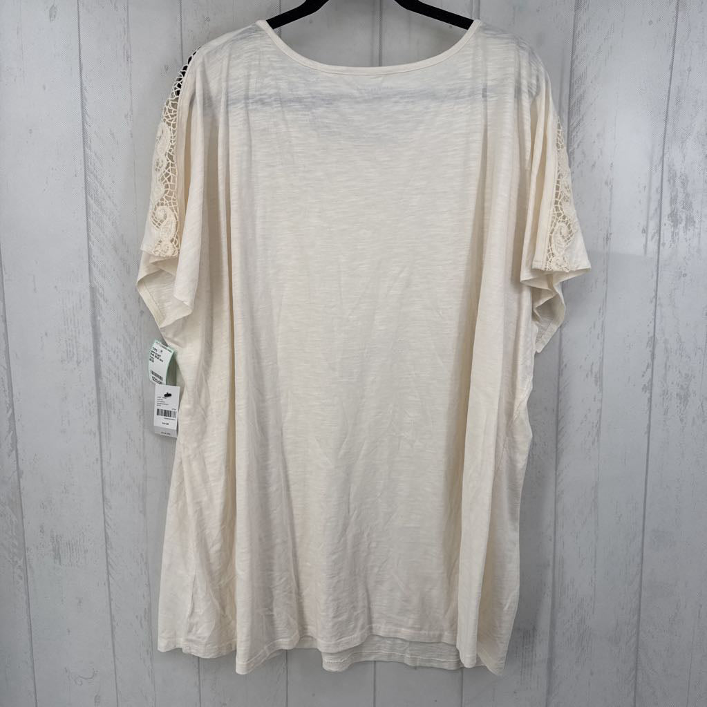 R45 26/28 lace detail s/s tee