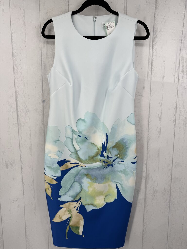 L flo print round neck slvls dress
