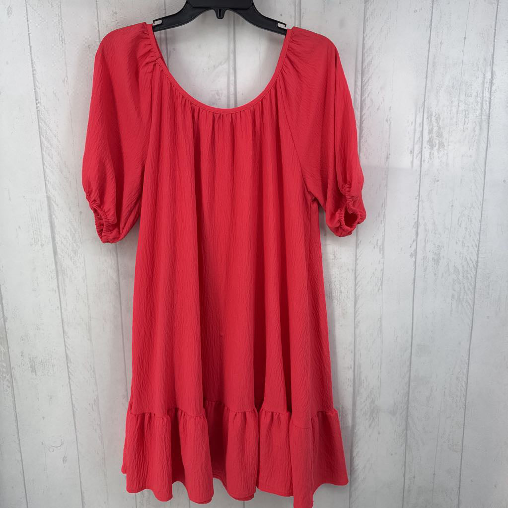 M textured rufle bottom s/s dress