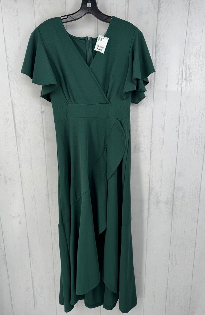 M crossover ruffled flutter slv dress