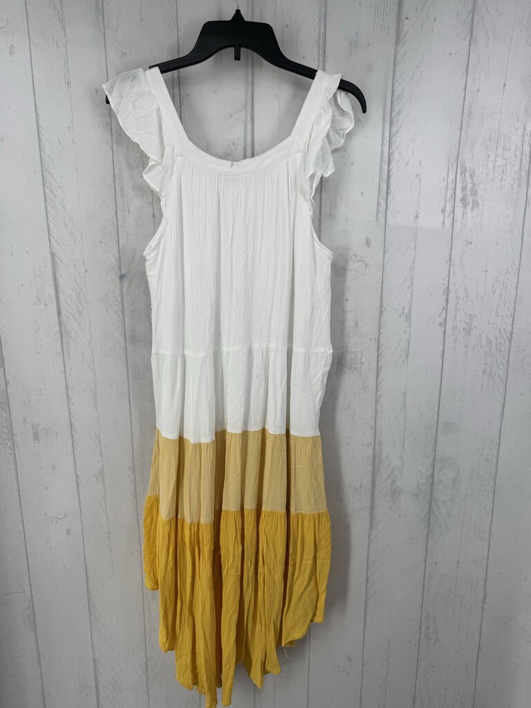 M colorblock slvls hi-lo dress