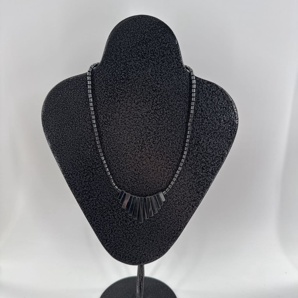 10" black metal necklace