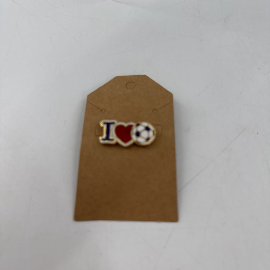 i love soccer pin