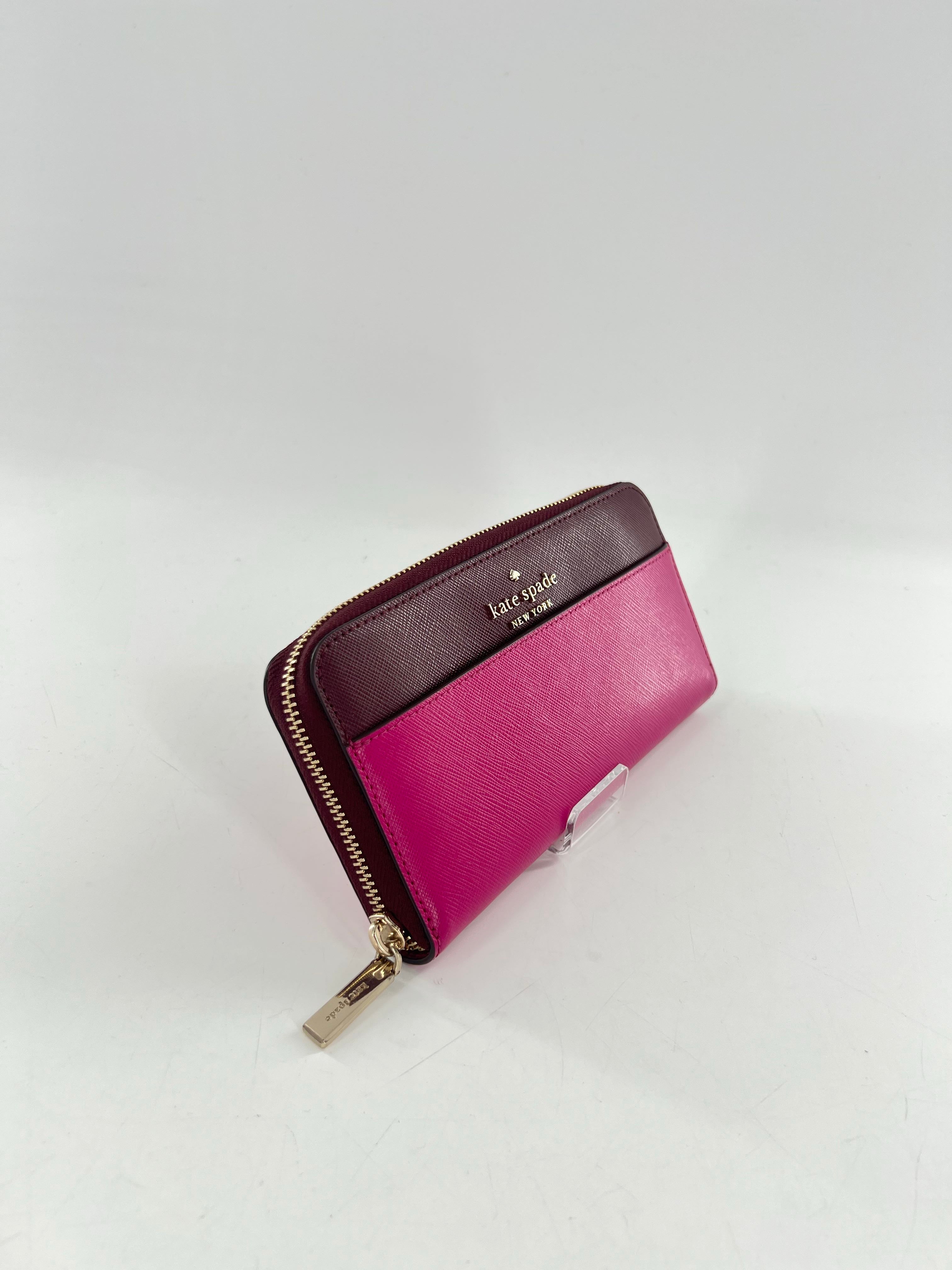 colorblock zip around wallet