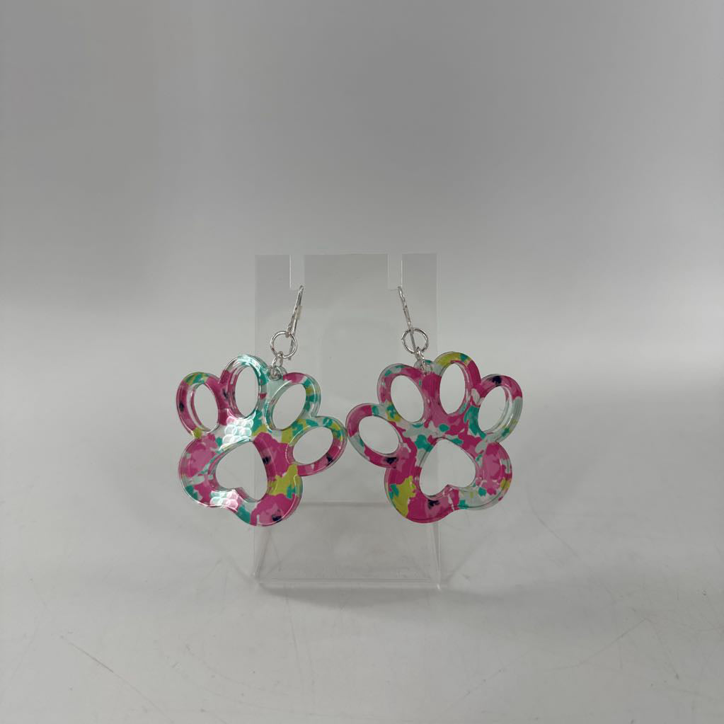 floral pawprint earrings