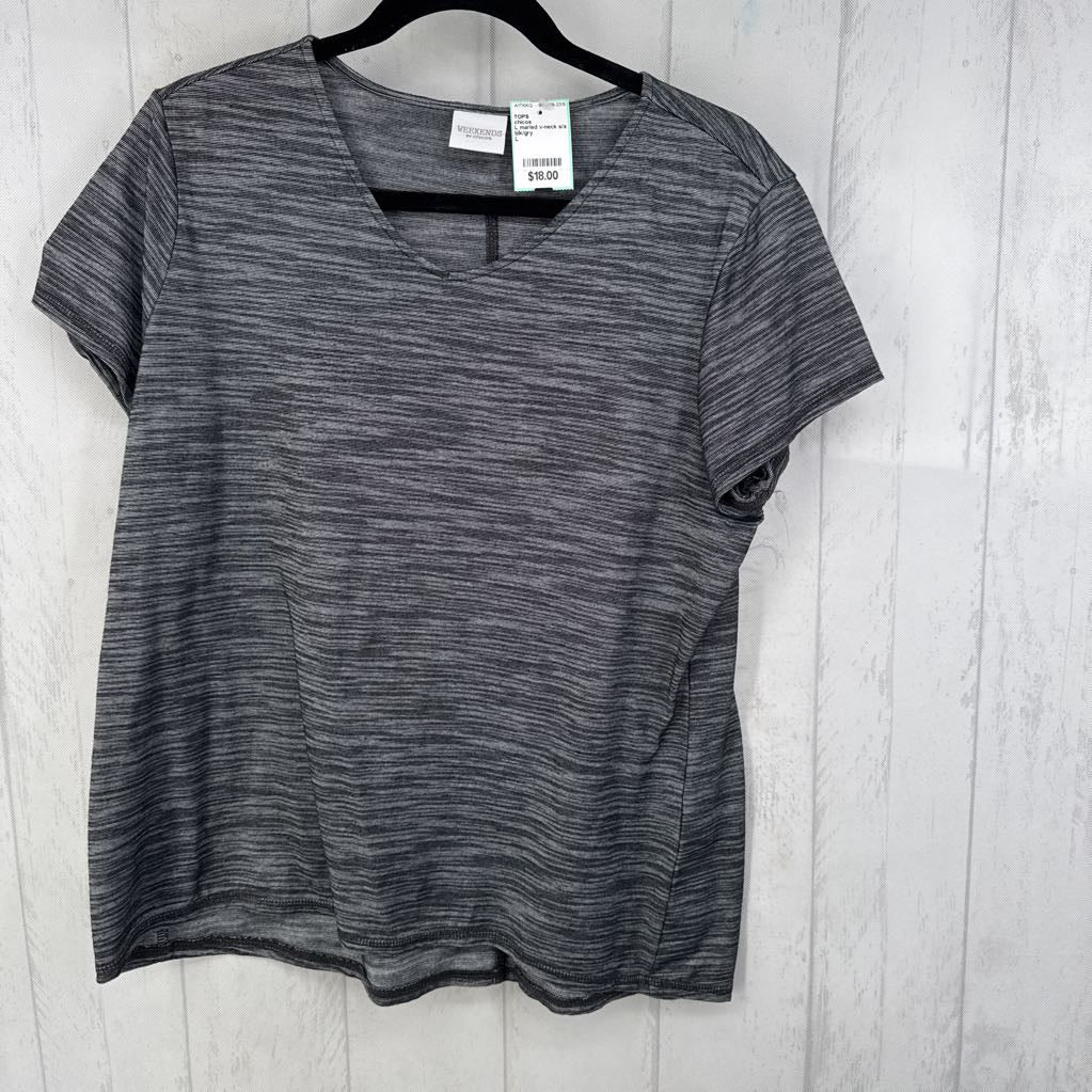 L marled v-neck s/s top