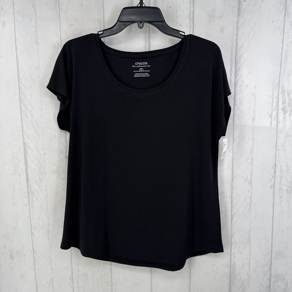 L marled lace-up s/s tee