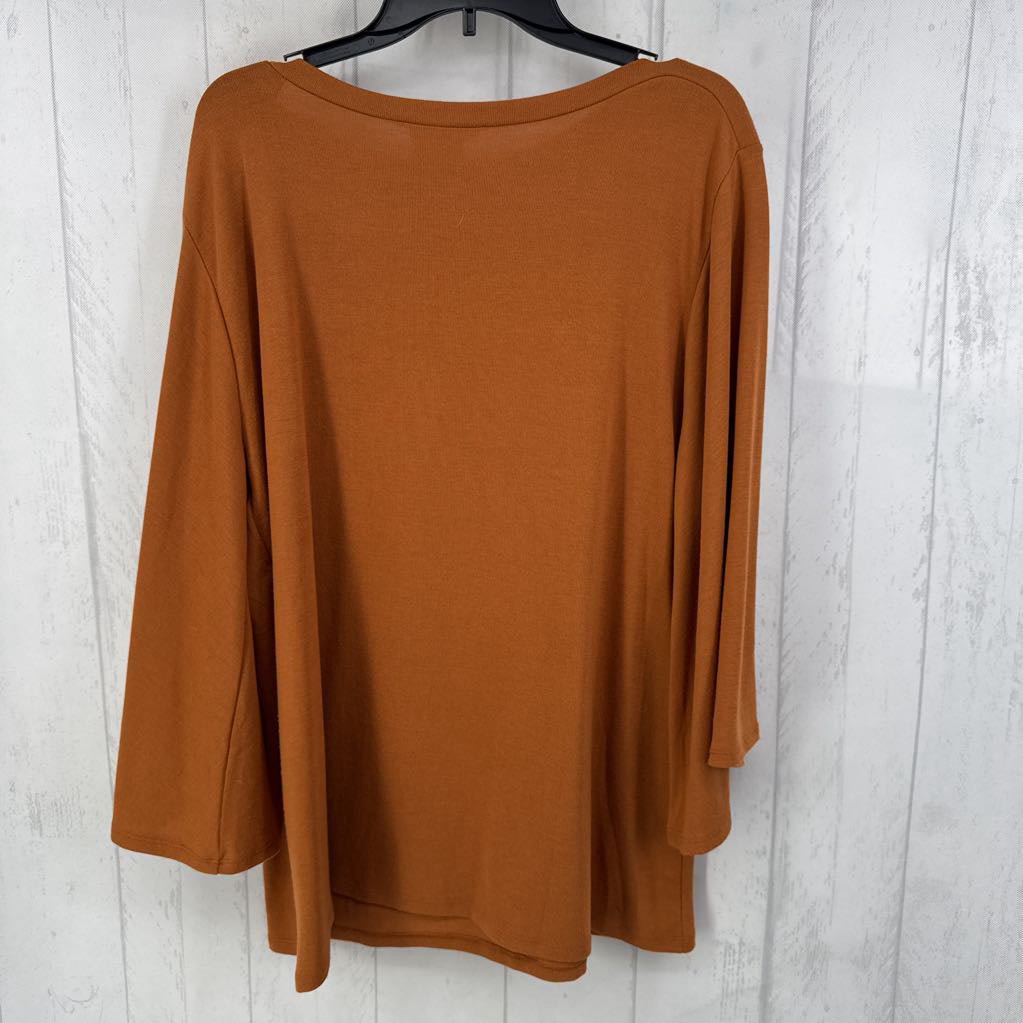 XL bateau neck flare slv top