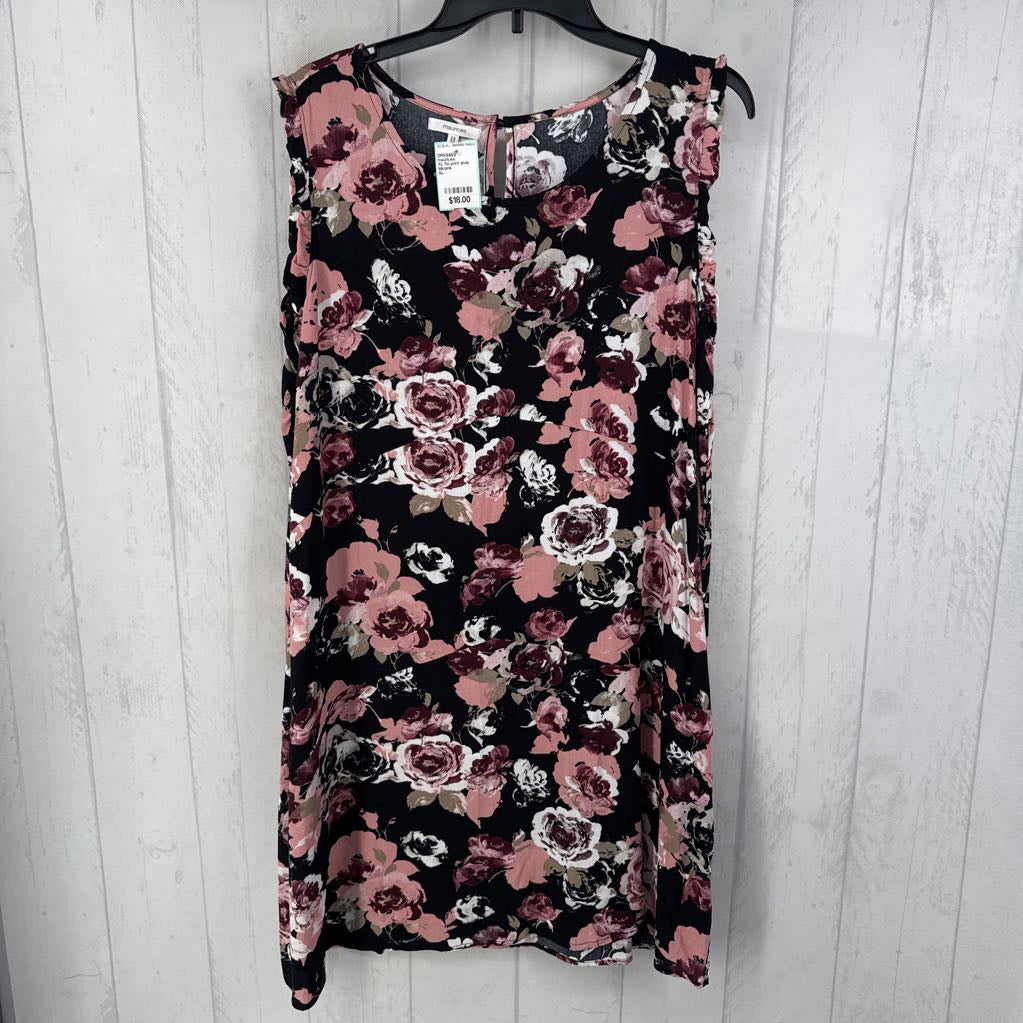 XL flo print slvls dress
