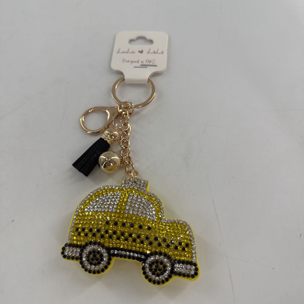 keychain-rhinestone taxi cab