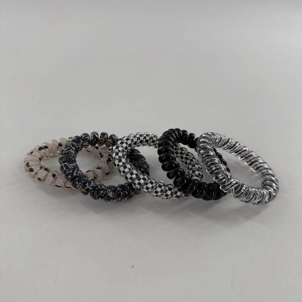 5pc coil hair ties-black