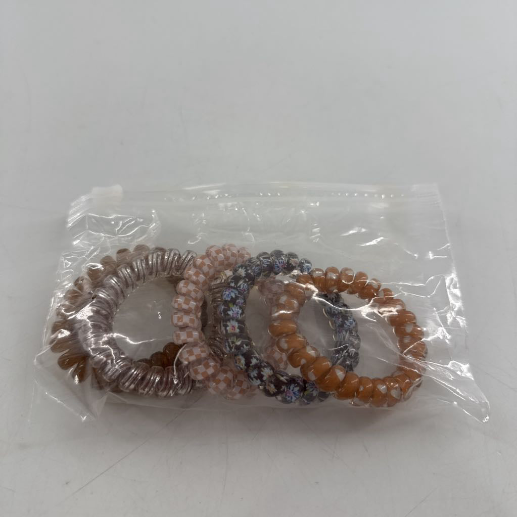 5pc coil hair ties-brown
