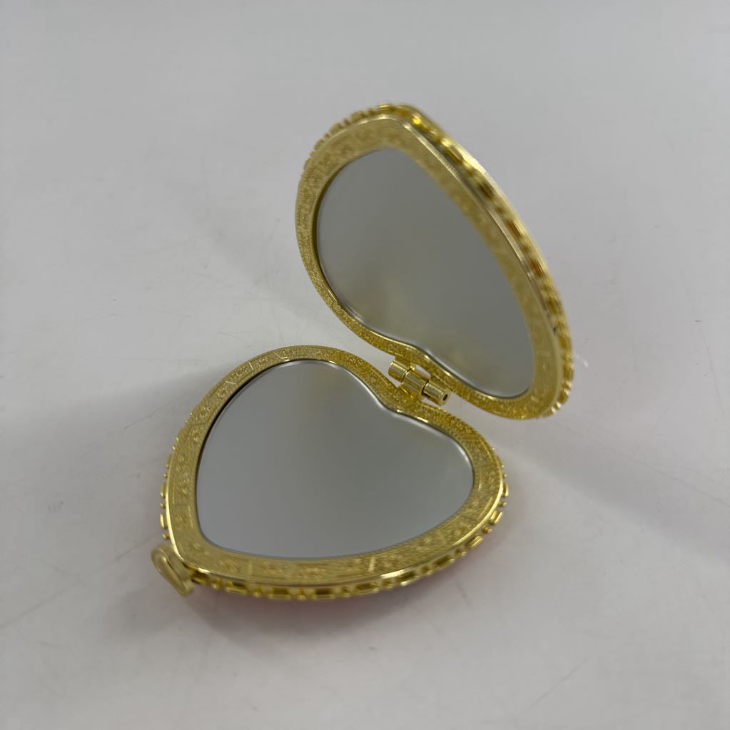 heart compact mirror-rose