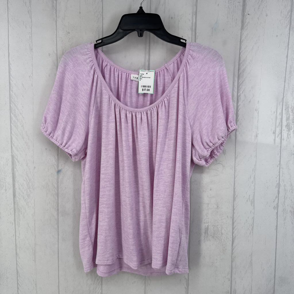 S marled scoop neck s/s top