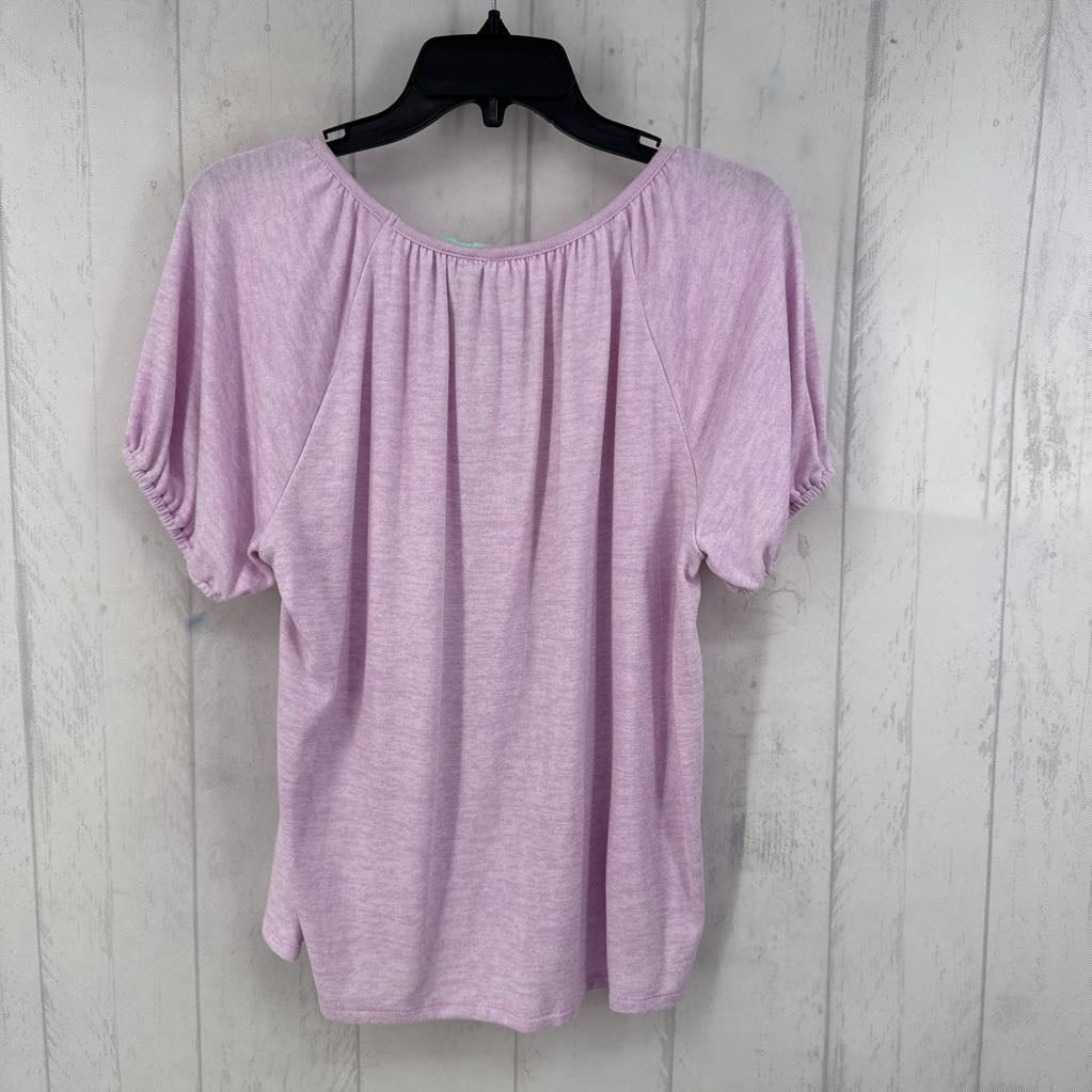 S marled scoop neck s/s top