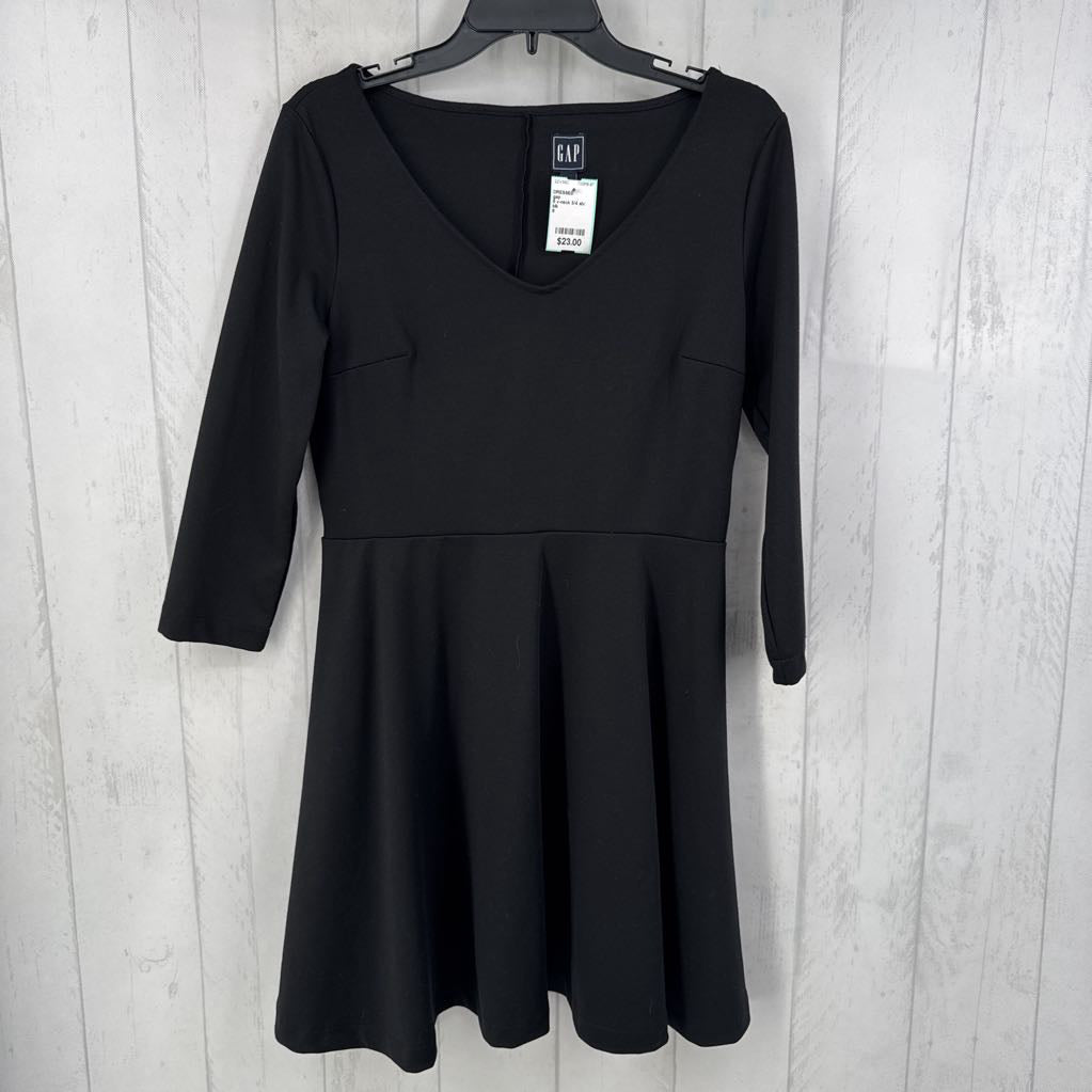 8 v-neck 3/4 slv dress