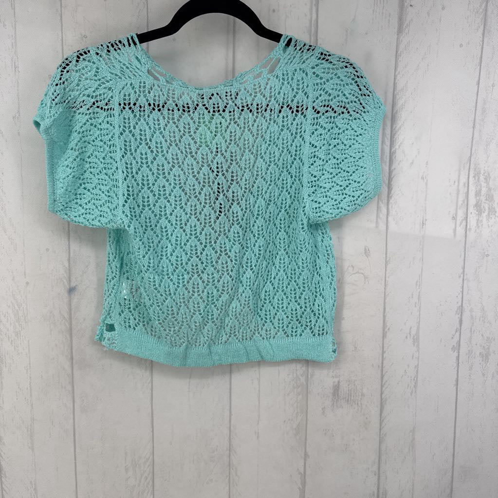 M crochet tie front s/s cardi