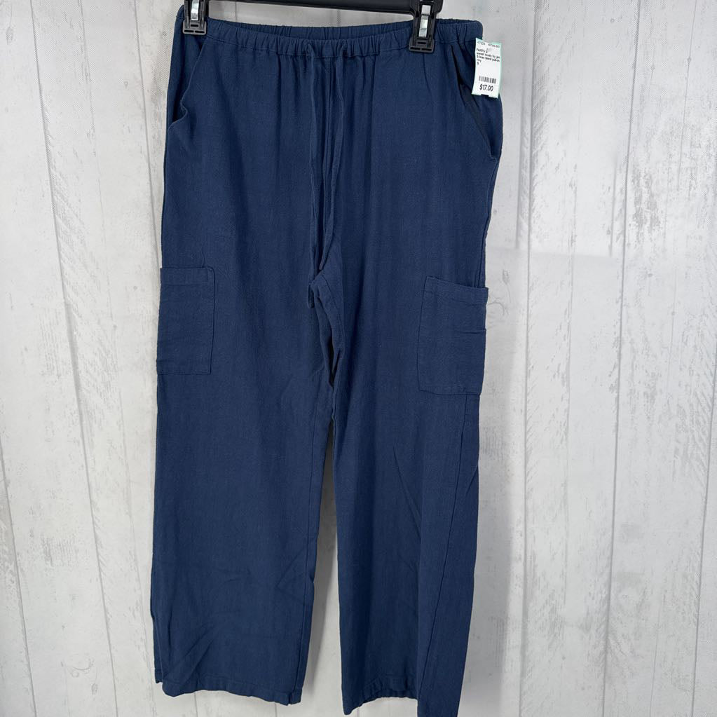 S linen blend pull-on pant